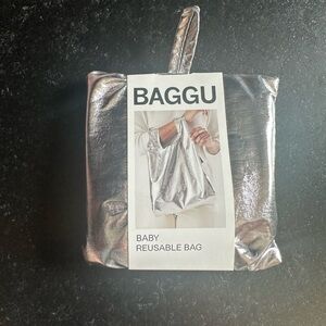 NWT Baby Baggu - Metallic Silver Chrome